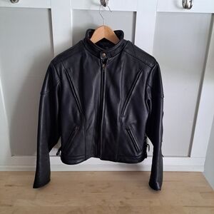 Fashions by Rose USA Black Leather Motorcycle Jacket